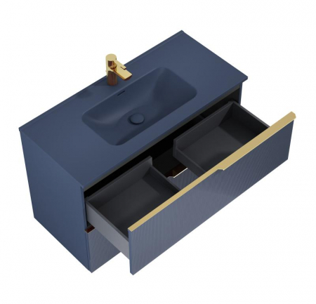 Dulap de baie cu 2 sertare 100x45,3x63,5  -  navy blue mat - Monterey Glass [2]