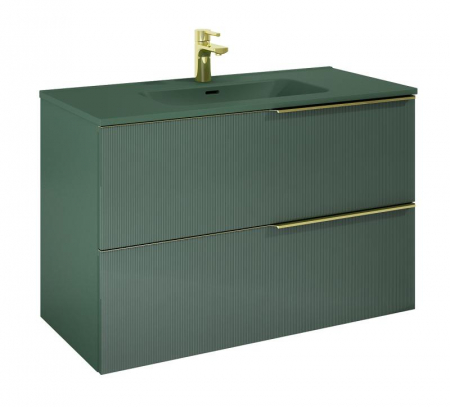 Dulap de baie cu 2 sertare 100x45,3x63,5 -  verde mat  - Monterey Glass [2]