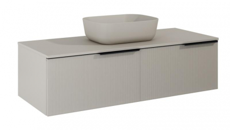 Mobilier baie - Dulap de baie cu 2 sertare 120x45,3x31,8 -  bej mat - Monterey Glass