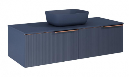 Mobilier baie - Dulap de baie cu 2 sertare 120x45,3x31,8  -  navy blue mat - Monterey Glass