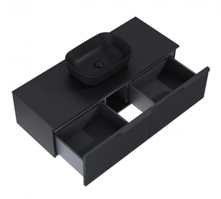 Dulap de baie cu 2 sertare 120x45,3x31,8 -  negru mat - Monterey Glass [3]