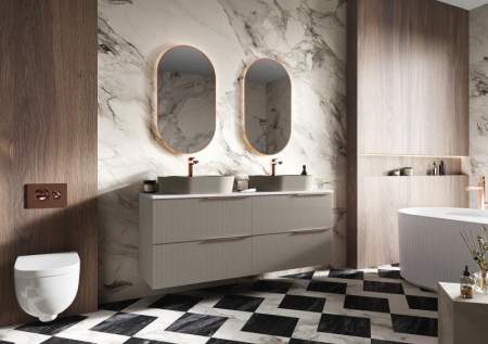 Dulap de baie cu 2 sertare 60x45,3x63,5 - bej mat - Monterey Glass [2]