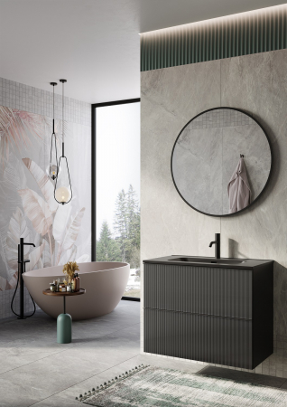 Dulap de baie cu 2 sertare 60x45,3x63,5 -  negru mat - Monterey Glass [3]