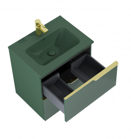 Dulap de baie cu 2 sertare 60x45,3x63,5 -  verde mat  - Monterey Glass [1]