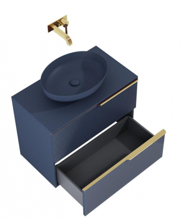 Mobilier baie - Dulap de baie cu 2 sertare 80×45,3×63,5 -  navy blue mat - Monterey Glass