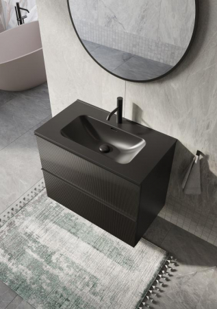 Dulap de baie cu 2 sertare 80×45,3×63,5 -  negru mat - Monterey Glass [3]