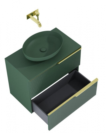 Mobilier baie - Dulap de baie cu 2 sertare 80×45,3×63,5 -  verde mat  - Monterey Glass