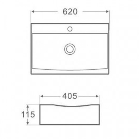 Lavoar dreptunghiular DALLAS, din porțelan, montaj pe blat, 62x40,5cm - alb [1]