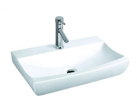 Lavoar asezat pe blat - Lavoar dreptunghiular DALLAS, din porțelan, montaj pe blat, 62x40,5cm - alb