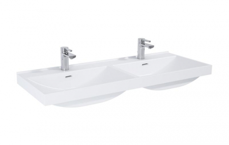 Lavoar dreptunghiular dublu MAXXI, din porțelan, încorporabil, 120X46cm - alb