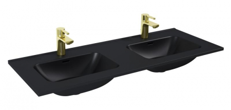 Lavoar dublu încorporabil 120cm, negru mat - Skappa [0]