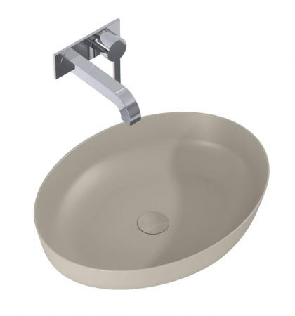 Lavoar oval 52x40, cu montaj pe blat, bej mat - Rika [0]