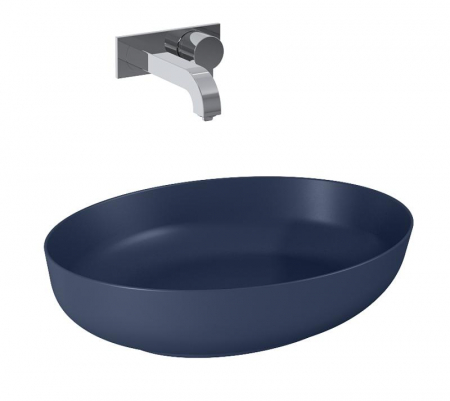 Lavoar oval 52x40, cu montaj pe blat, navy blue mat - RIKA [0]