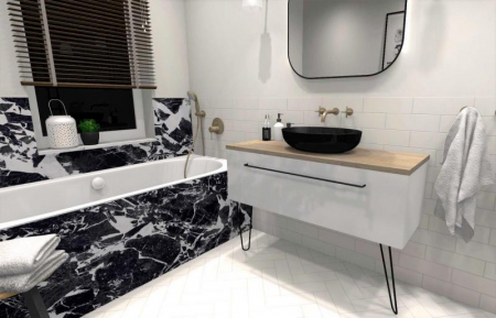 Lavoar oval 52x40, cu montaj pe blat, negru mat - RIKA [3]