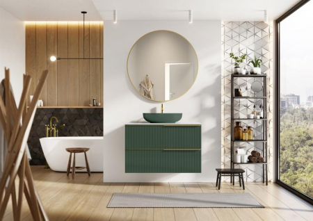 Lavoar oval 52x40, cu montaj pe blat, verde mat - Rika [2]