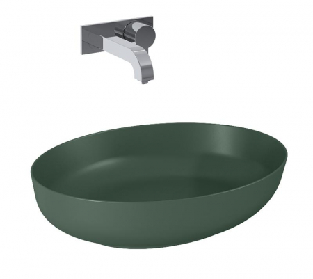 Lavoar oval 52x40, cu montaj pe blat, verde mat - Rika [0]
