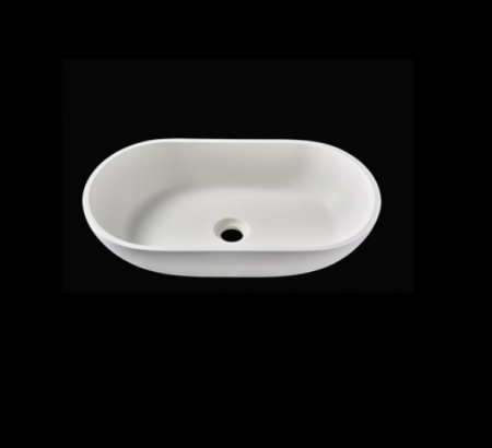 Lavoar oval BOSTON, din Solid surface, montaj pe blat 54x33,8cm - alb [0]