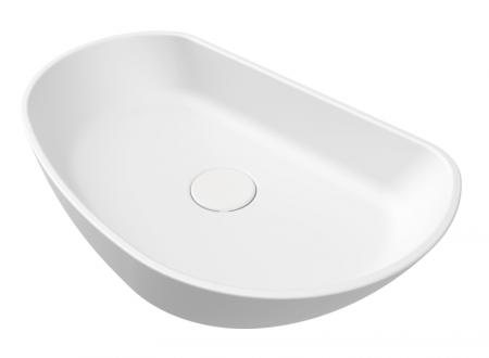 Lavoare - Lavoar oval MARYLAND, din marmură turnată, montaj pe blat 60x37cm - alb mat