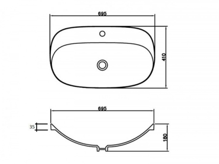 Lavoar oval SEATTLE 69x41cm - Alb [1]
