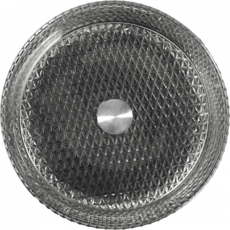 Lavoar rotund GLAM, din sticlă, montaj pe blat, 39,5x39,5x12cm - gri deschis [3]