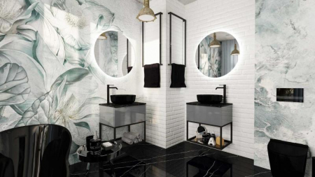 Lavoar rotund LORCA, din porțelan, montaj pe blat 42cm - negru mat [2]