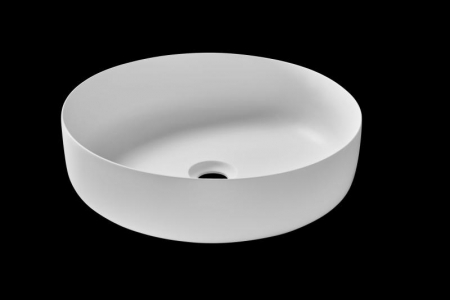 Lavoare - Lavoar rotund MEMPHIS, din Solid surface, montaj pe blat 41,5cm - alb