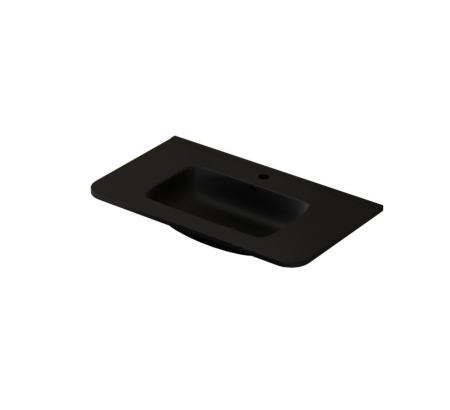 Lavoar incastrat -  Lavoar SIERRA  încastrabil solid surface - 80 cm - negru