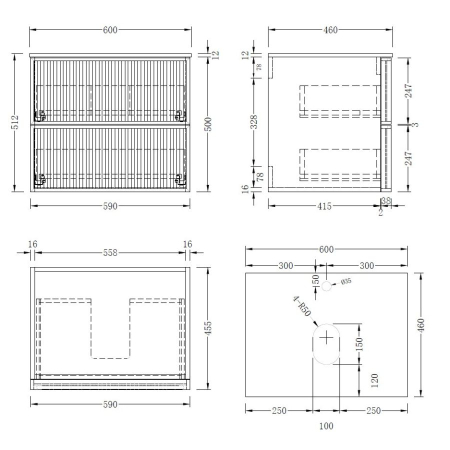 Mobilier SAVONA  suspendat - 60 cm - alb mat [5]