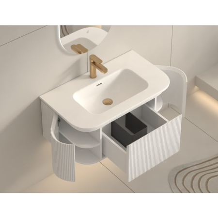 Mobilier SIERRA pentru baie - 80 cm  - alb mat [3]