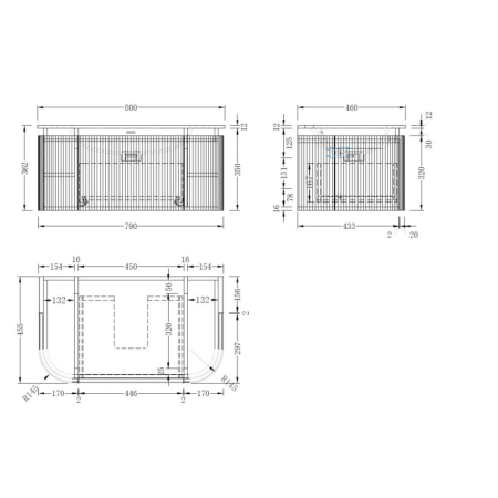 Mobilier SIERRA pentru baie - 80 cm  - alb mat [4]