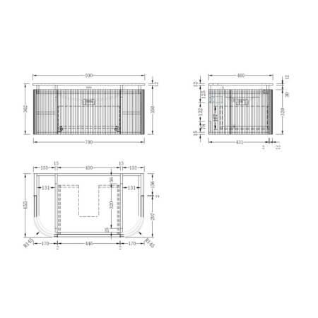 Mobilier SIERRA pentru baie - 80 cm - stejar [5]