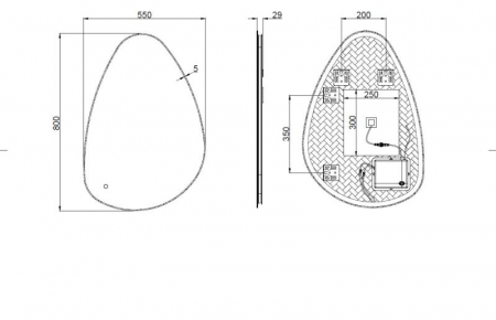 Oglinda LED 60x80 - Anti-aburire, 1750 lm, Montată pe Perete [1]