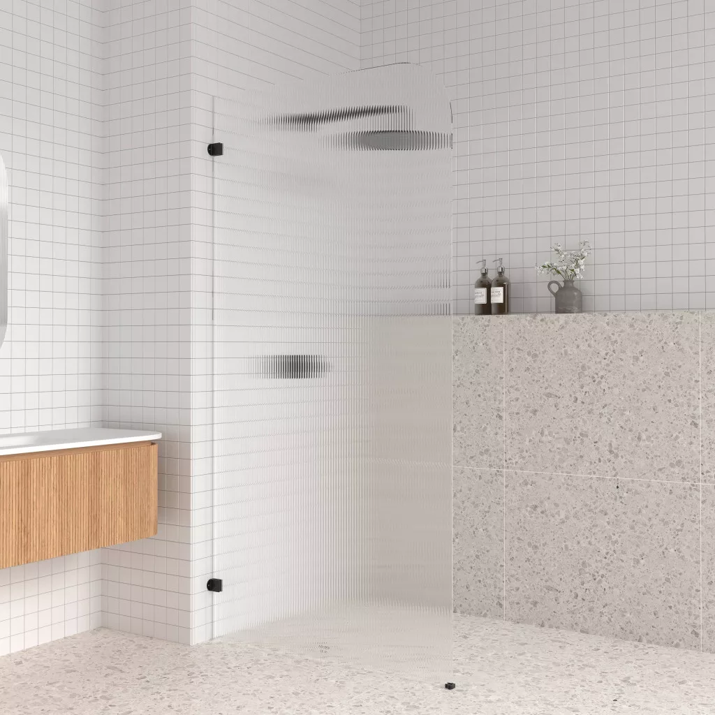 Paravan Walk-In CLEAR stânga, sticlă striată, 100 × 200 cm, sticlă securizată [2]