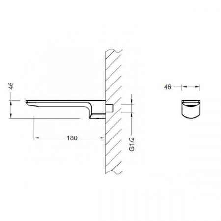 Pipă lavoar/duș SPRINGFIELD, fără baterie, încastrată în perete - crom [1]