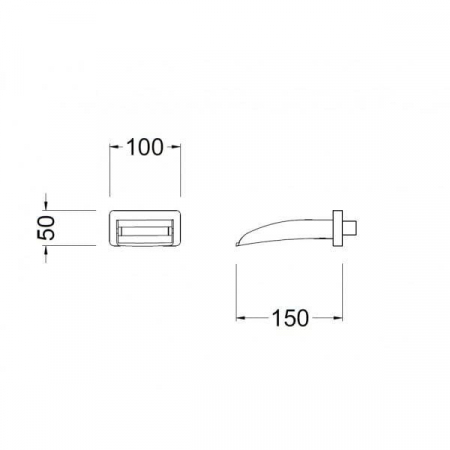 Pipă lavoar/duș WAKEFIELD, fără baterie, încastrată în perete - crom [1]