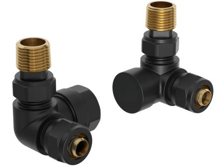 Robineți termostatați - Robinet axial radiator, negru mat