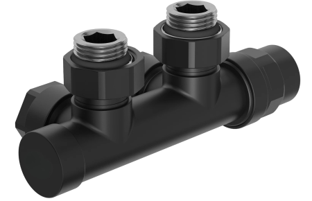 Robineți termostatați - Robinet unghiular radiator Duplex DC50, antracit mat