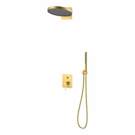 Seturi de dus - Set de duș cu termostat ELEGANT, incastrat in perete cu unitate interna - Auriu periat
