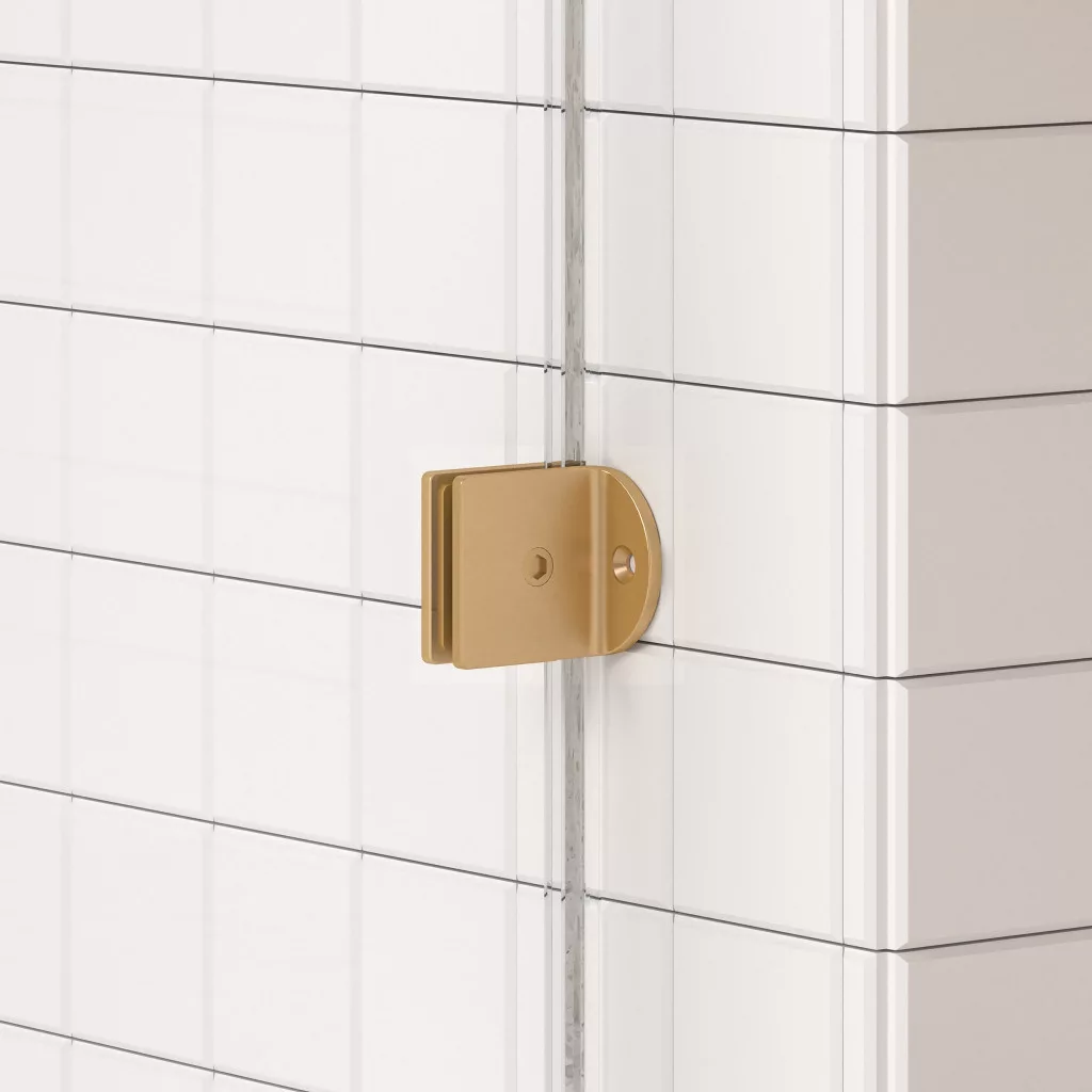 Pereti de dus Walk-in - Set profil perete pentru paravan Walk-In CLEAR, auriu periat
