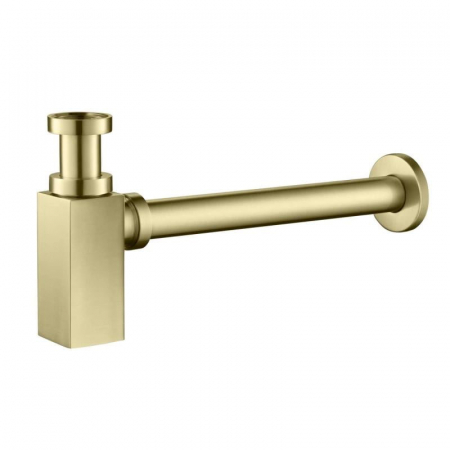 Accesorii lavoar - Sifon de scurgere pentru lavoar, pătrat - auriu periat