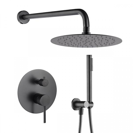 Sistem duș complet, PALMFIELD, cu montaj încastrat în perete - Gun metal [1]