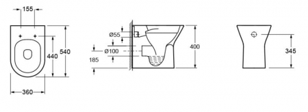 Vas WC VERMONT Rimless, stativ – Alb Lucios [1]