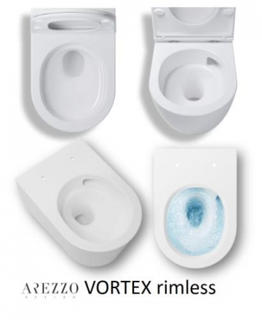 Vas WC vortex, rimless, suspendat, ARIZONA - Alb mat [2]