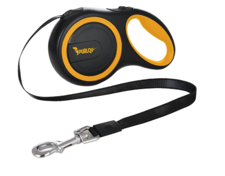 ARISTO-DOG (caini) - Lesa retractabila negru-portocaliu, 5m/15kg