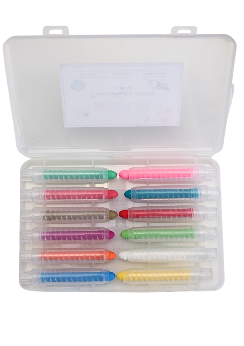 Pachet Creioane cu Creta Lavabila 12 Buc + Suport Magnetic Alb – Non-Toxice, Suport Retractabil [3]