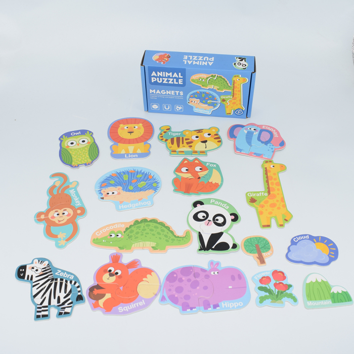 Set puzzle magnetic Lumea animalelor, copii, 17 bucati [2]