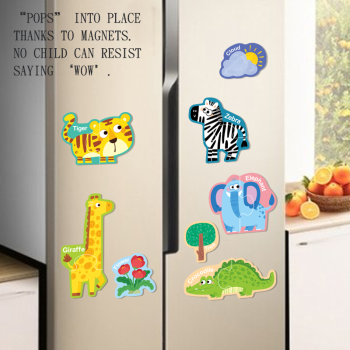 Set puzzle magnetic Lumea animalelor, copii, 17 bucati [4]