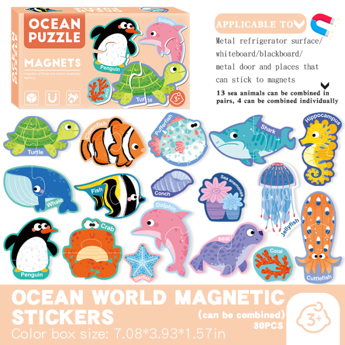 Set puzzle magnetic Lumea oceanelor, copii, 17 bucati [3]