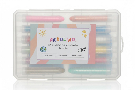Produse - Set 12 Creioane cu Creta Lavabila