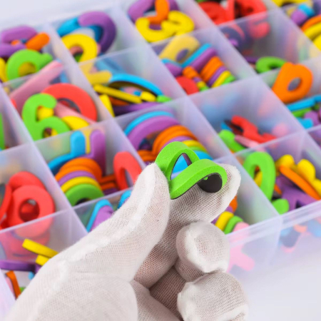 Set Educativ Alfabet Magnetic, 121 piese, Tabla magnetica dubla, Joc Educativ Montessori copii [6]